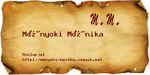 Mányoki Mónika névjegykártya